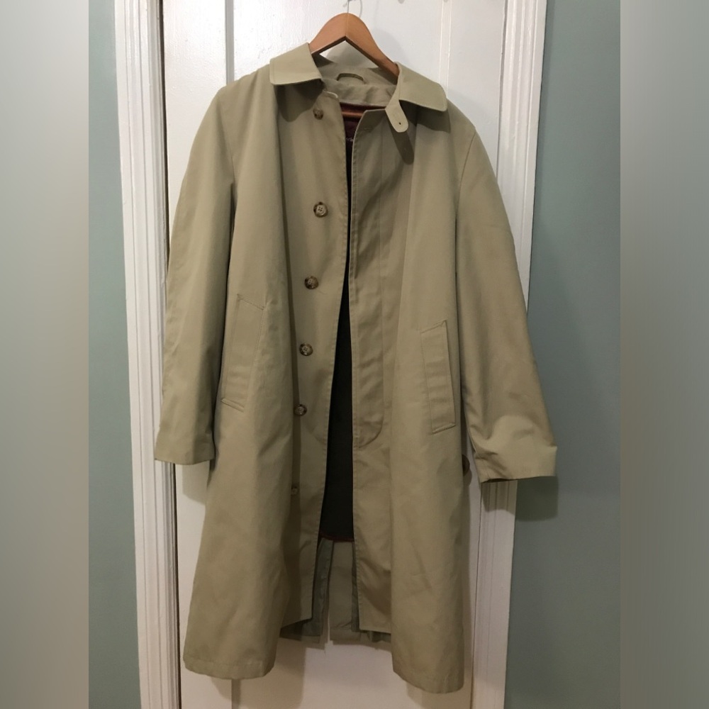 EUC imperial by haggar vintage tan men trench coat size 38R